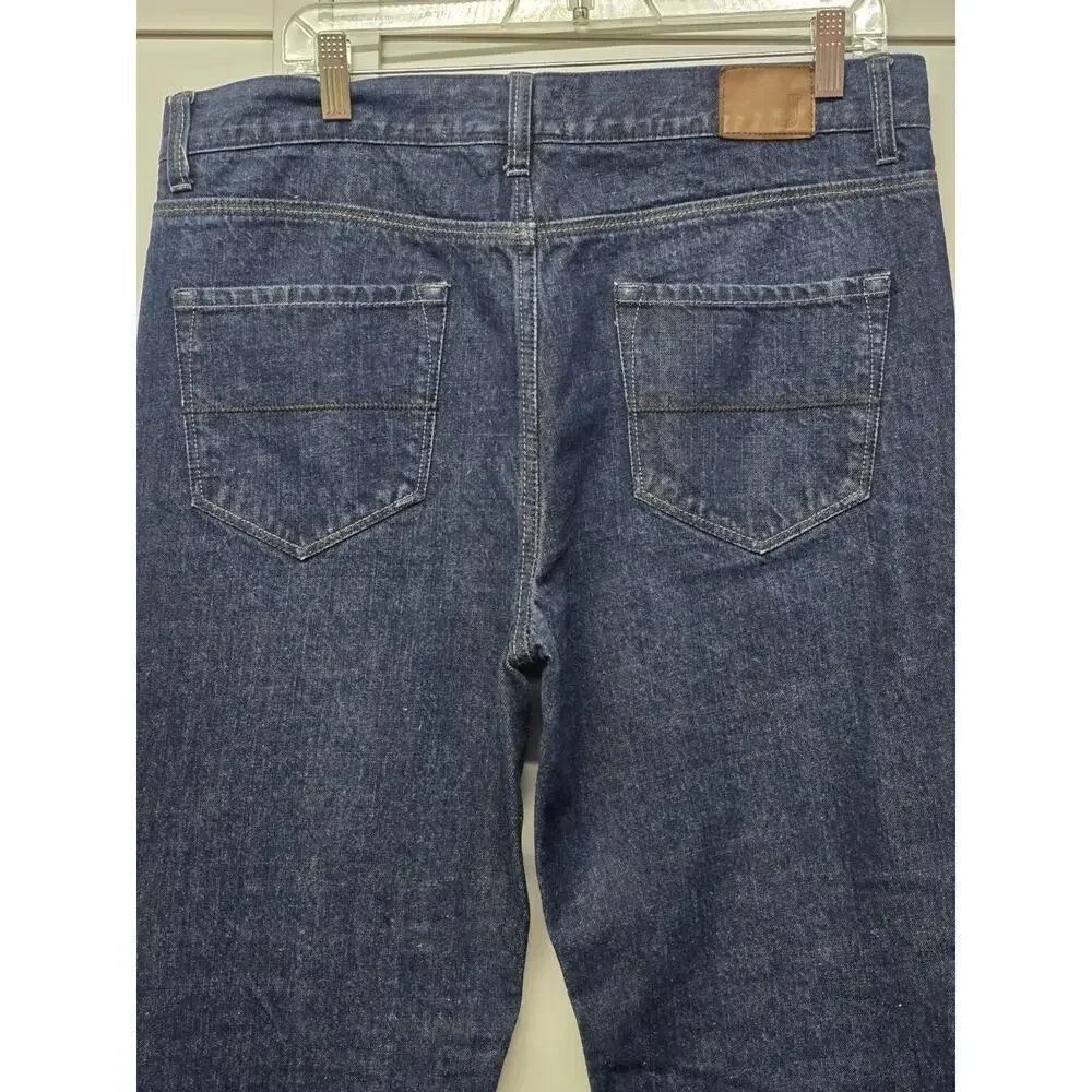 Jackson Straight Jeans Mens 36 X30 Blue Distressed 5 Pocket Retro Western Cowboy